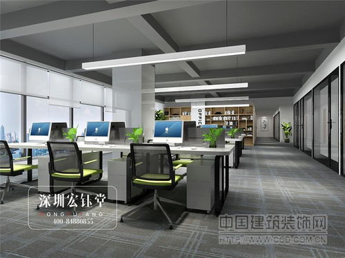 郑州鹰豪科技公司时尚办公室装修设计方案